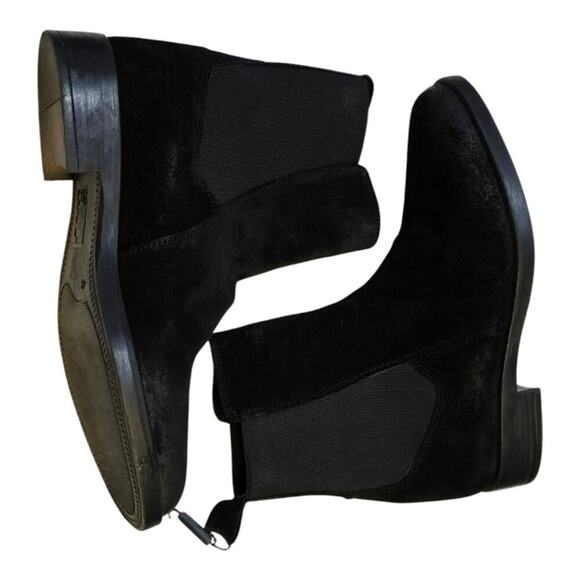 Emmanuel Crasto Black Suede Leather Ankle Boots Classic Chelsea Style Pull On - Picture 3 of 9